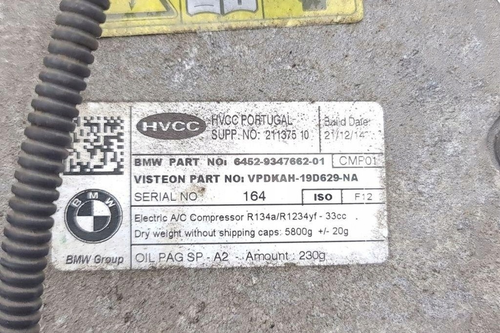 фото №8, Компрессор кондиционера bmw i3 i01 9347662 0.6l 2015