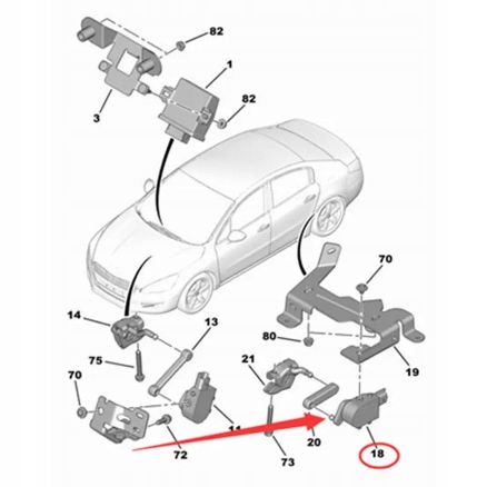 фото №14, Датчик высоты citroen c5 x7 c6 508 задняя org