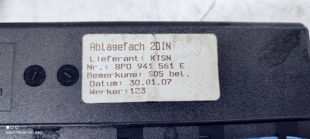 фото №6, Wizytownik шухляда audi a3 8p lift 8p0941561e