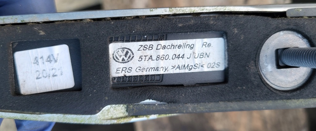 Рейлінги дахові хром правий ліве vw touran 2 5ta 2015r.- оригінал Ціна