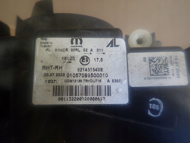 фото №5, Лампа права фара правий fiat tipo 2 ii led 15-