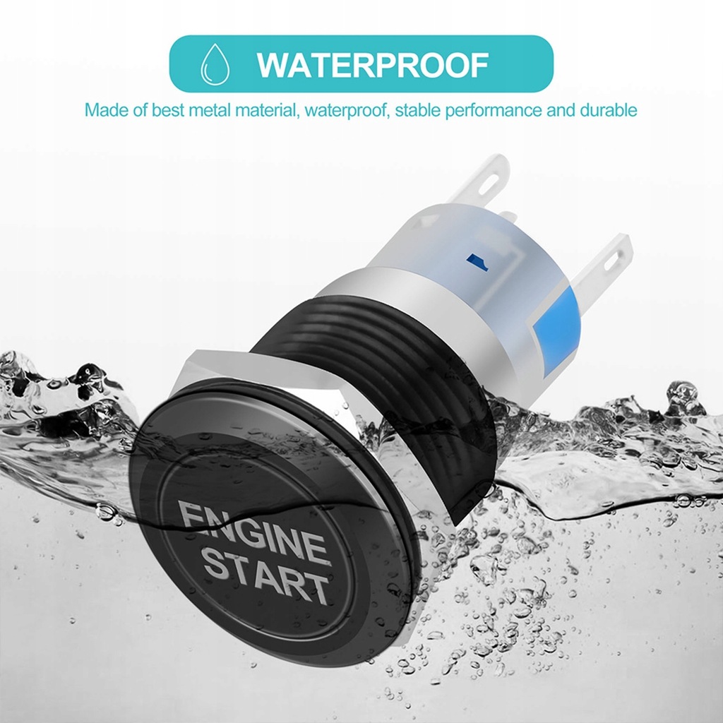 фото №16, Кнопка запуску вимикач 12v чорний wodoodporn