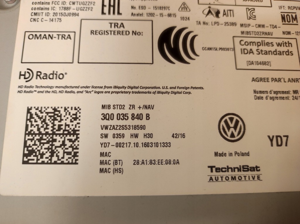 фото №8, Считыватель карты sd навигации чейнджер проигрыватель дисков golf vii 7