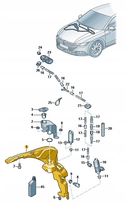 фото №1, Бак рідина омивача vw arteon aso