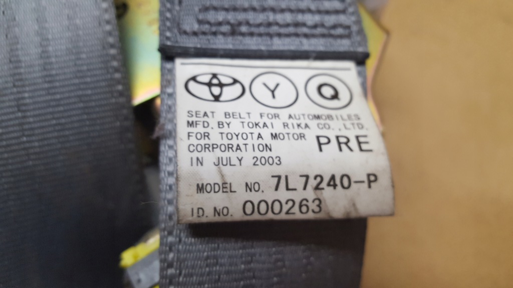 фото №2, Prius ii pas безопасности правый перед 7l7240-p