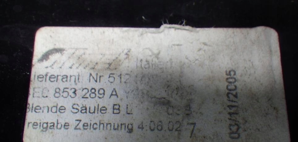 фото №8, Молдинг защита стойка b audi a8 d3 4e0853289a y9b