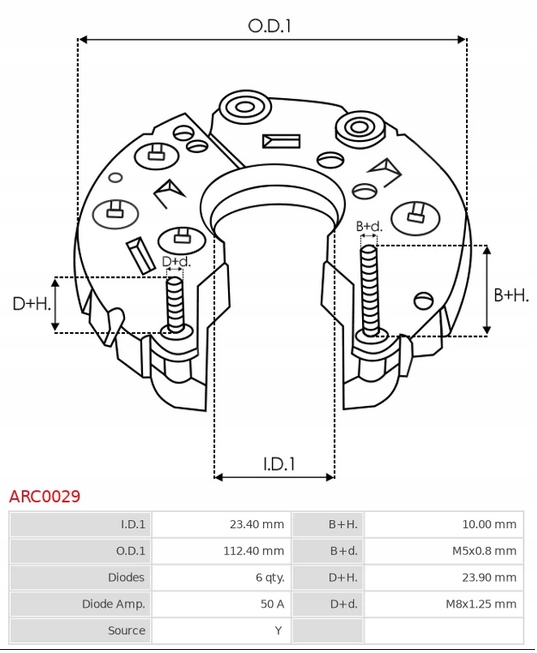 фото №3, Діодний міст діодний генератора arc0029 as-pl