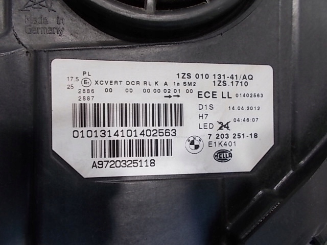 фото №10, Bmw 5 f10 f11 09-13 лампа левая bi ксенон поворотный or