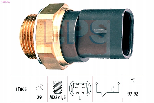 фото №1, Eps 1.850.103 перемикач термічний, вентилятор радіатора