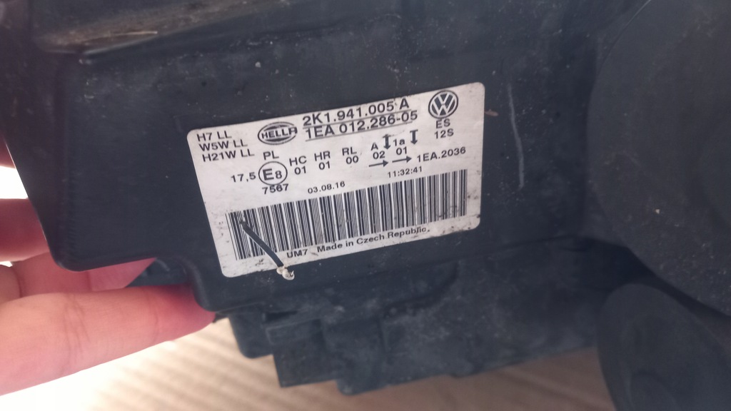 фото №9, Лампа ліва перед vw caddy 2k1941005a