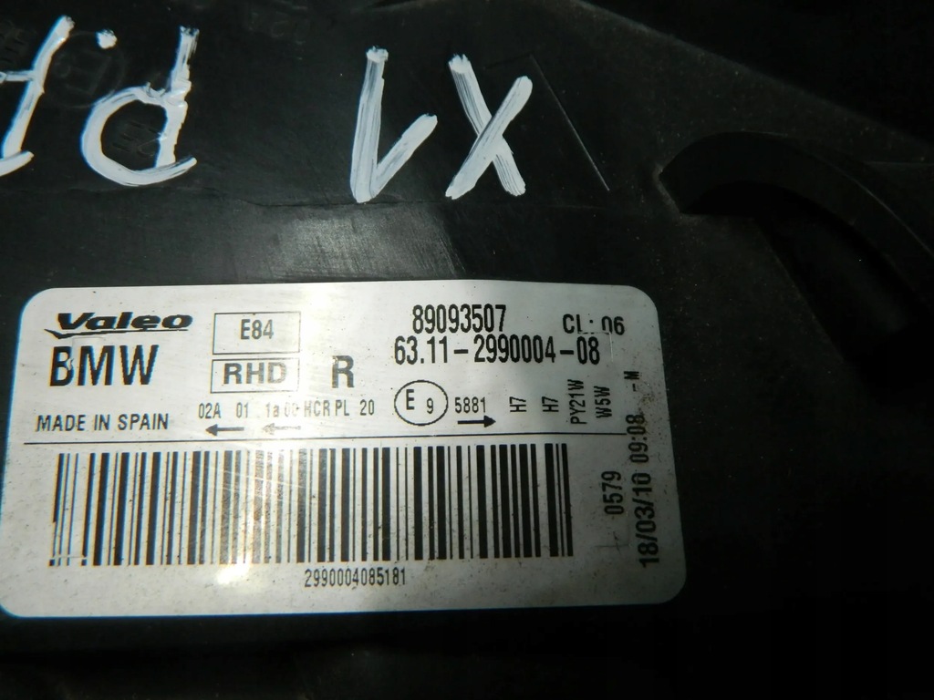 фото №7, Bmw x1 e84 лампа правый перед uk 2990004