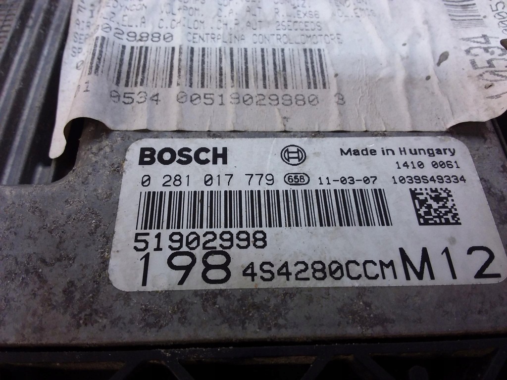 фото №4, Fiat bravo ii 1.6 jtd блок керування бортовий комп'ютер 51902998