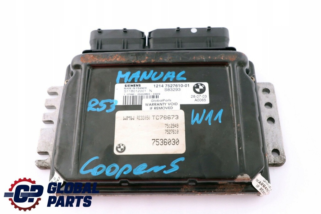 фото №1, Mini cooper s r53 w11 бортовой компьютер двигателя ecu dme 7536030