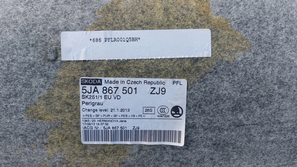 фото №6, Seat toledo iv skoda rapid liftback стеля 5ja867501 12-17r