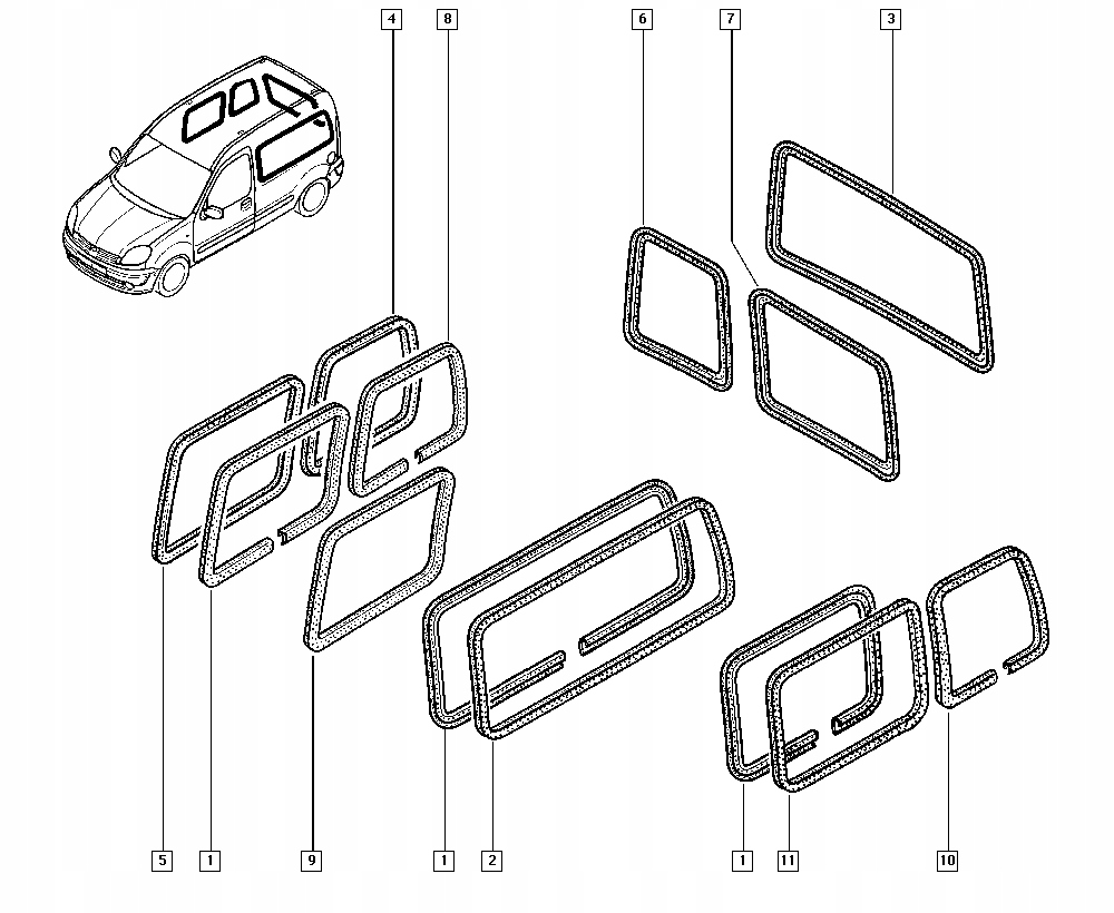 Нова оригінальна прокладка скло renault kangoo оригінальний номер 8200027185 в Україні