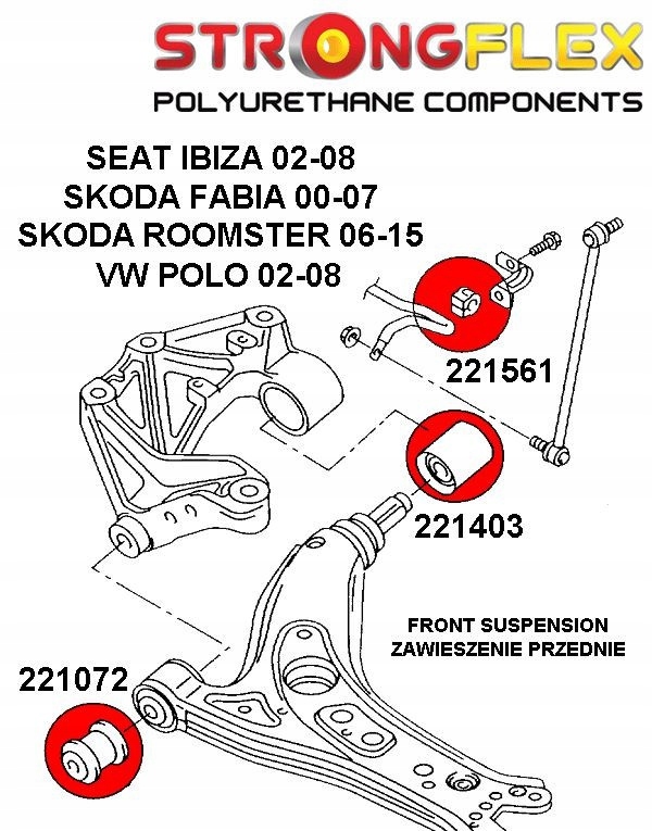 фото №2, 221561b - втулка стабілізатора передній strongflex