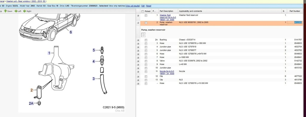 фото №5, Saab 9-5 2002 насос омивача