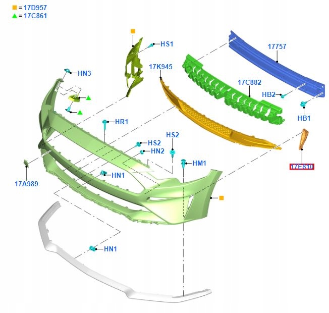 Заглушка решётка радиатора бампера перед mustang mk6 2017- в Украине