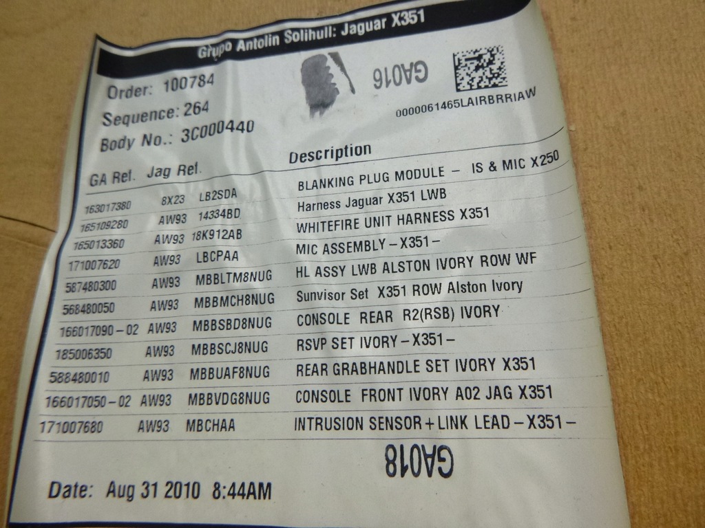 фото №10, Jaguar xj x351 long стеля комплект захист обшивки світлий оригінал