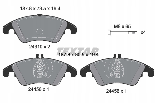 фото №1, Textar тормозные колодки тормозные mercedes перед w204 280-350/w212/cls