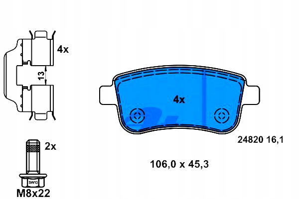 фото №2, Ate гальмівні колодки гальмівні renault задня fluence megane sc