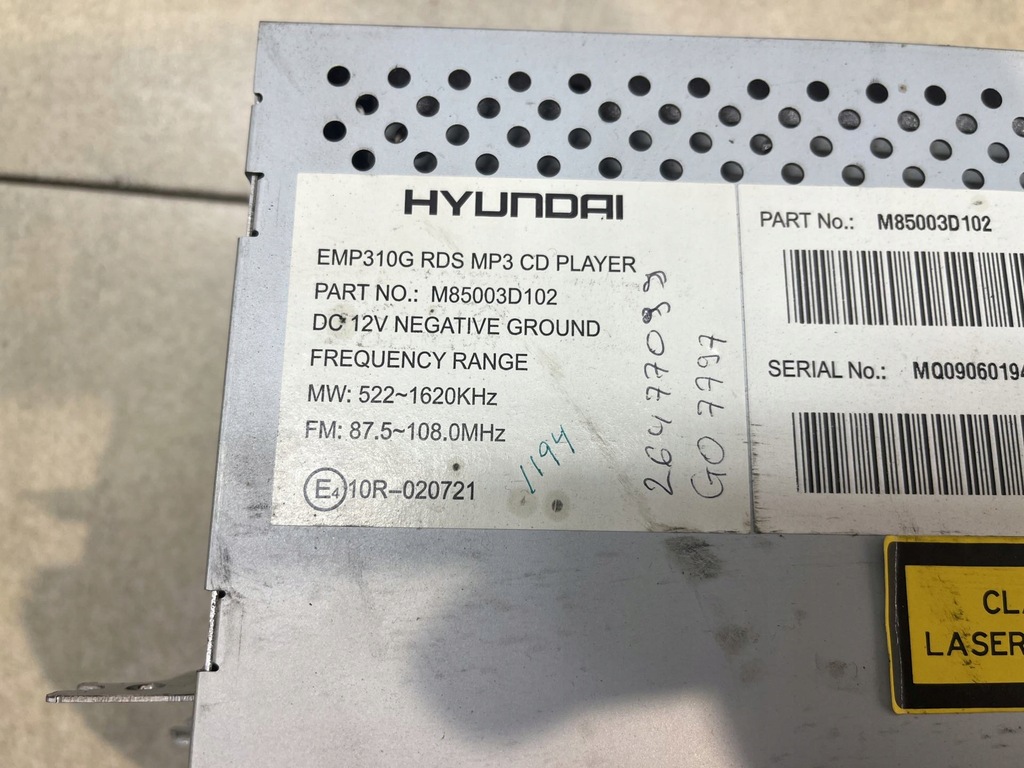 фото №6, Радио hyundai sonata iv v6 3.3 m85003d102
