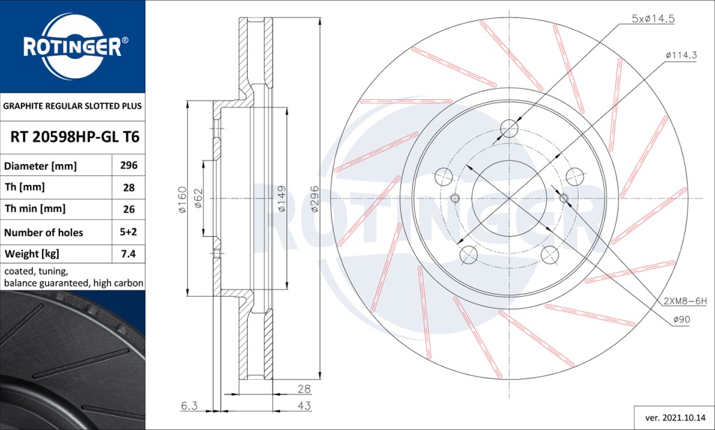 Тормозные диски rotinger lexus is 3 перед 296mm Цена