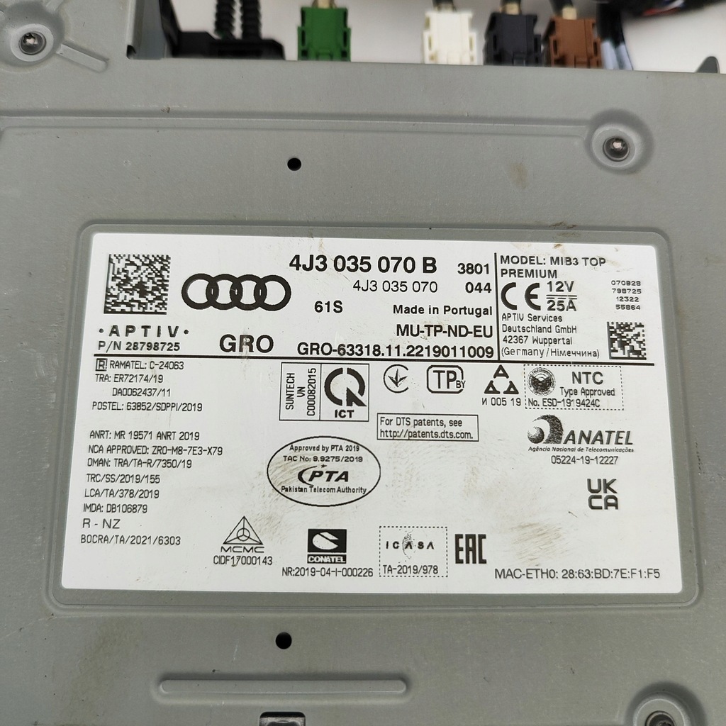 фото №7, Audi e-tron gt 2023 панель / радіопрогравач cd/dvd/gps