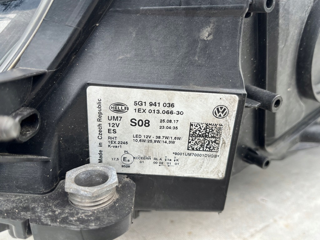 фото №11, Volkswagen golf 7 vii lift 5g1 17- лампа full led правая перед передняя eur