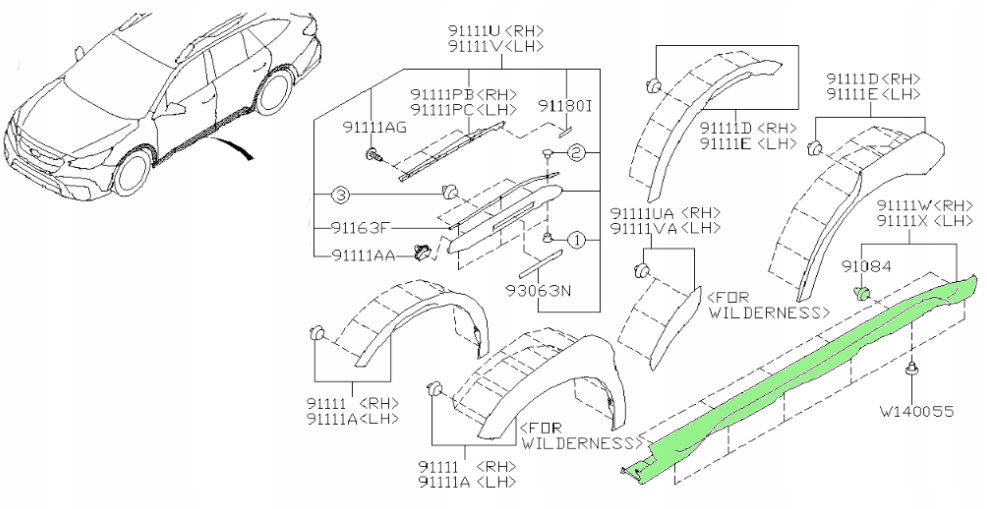 фото №1, Молдинг поріг права subaru outback usa оригінал 2020-