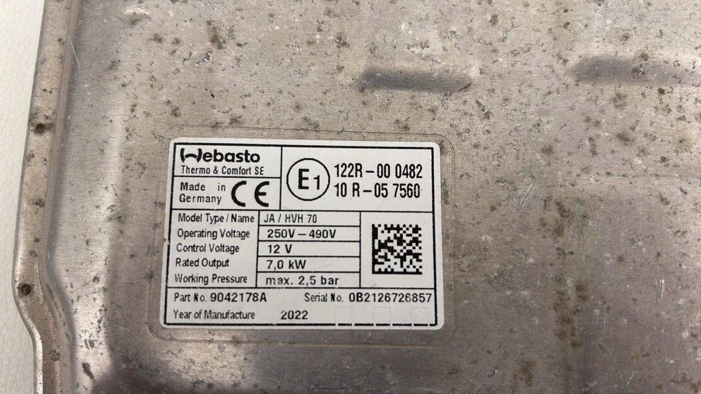 фото №3, Land rover range rover evoque l551 нагреватель аккумулятора webasto 122r000482