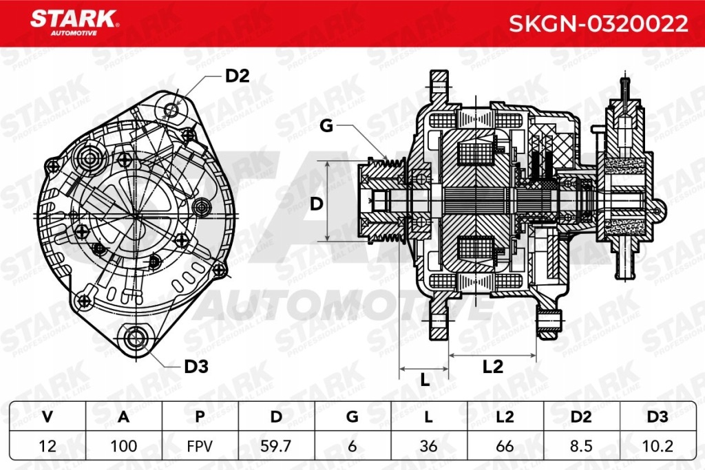 Купити Stark skgn-0320022 генератор генератор 100a 12v до opel meriva a x03