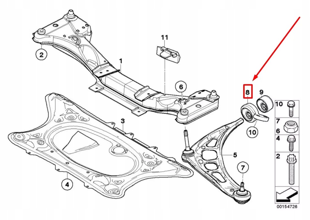 фото №9, Bmw z4 coupe e86 передний левый кронштейн рычага 7836862 31107836862