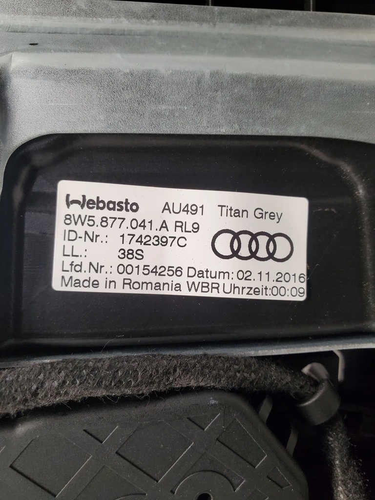 фото №9, Audi a4 s4 b9 8w5877041a люк