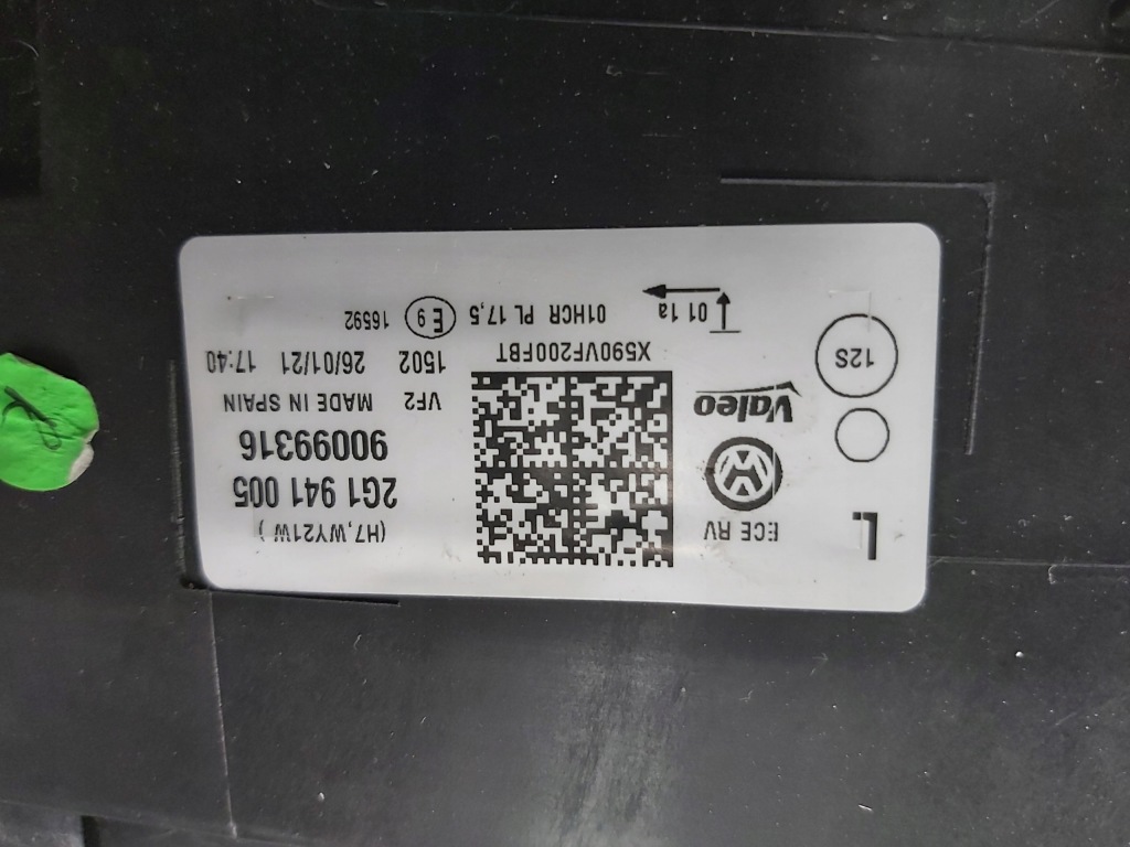 фото №8, Volkswagen оригинальный номер 2g1941005 фара