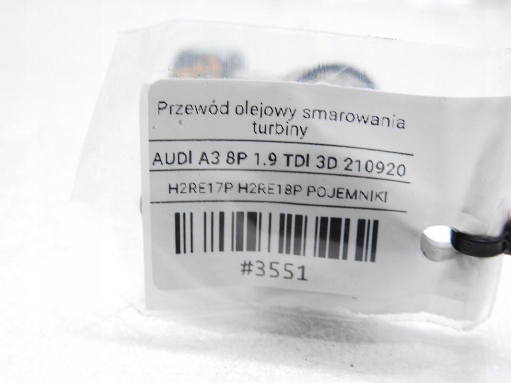 фото №5, Шланг масла турбины audi a3 8p 1.9 tdi