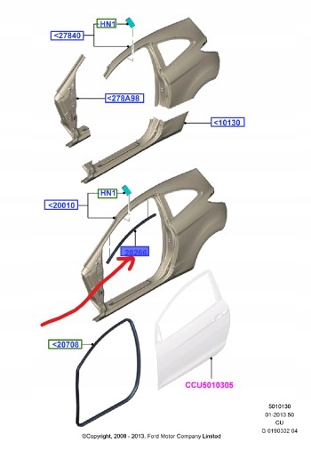 фото №1, Прокладка рамы левая ford ka mk2 2008-16