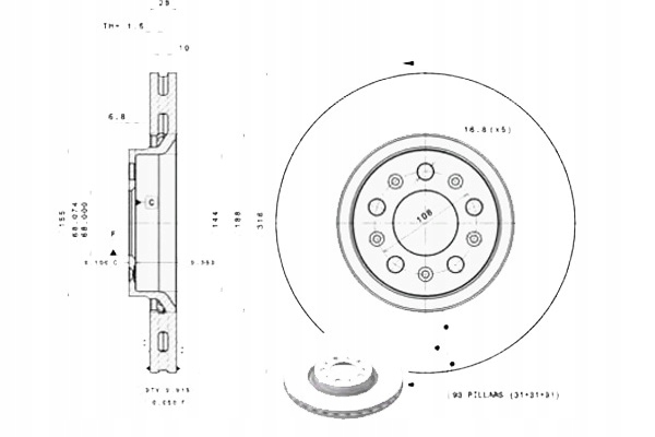 фото №1, Brembo тормозные диски тормозные 2szt. volvo s60 i xc90 i 2