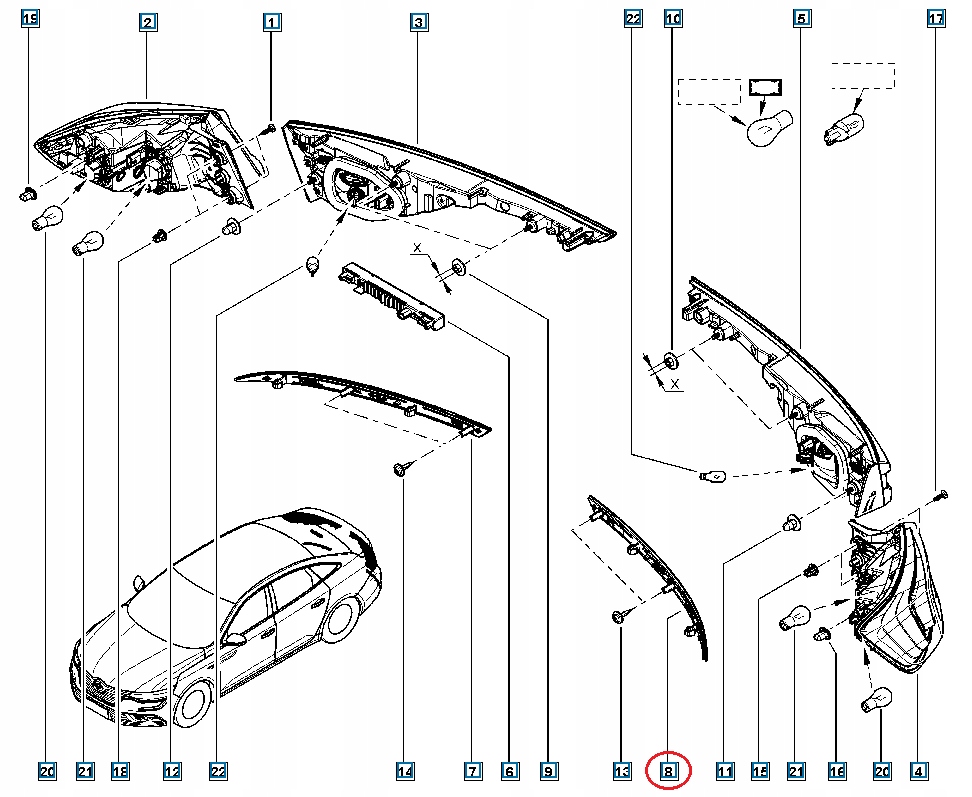 фото №7, Відбивач бампера renault t. talisman le renault 265650627r
