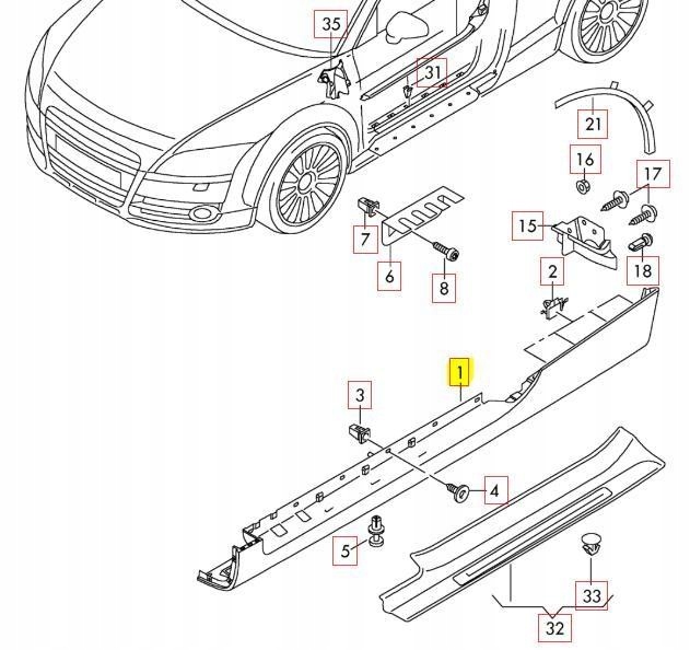 Audi tt tts 07-14 молдинг бічна ліва Київ