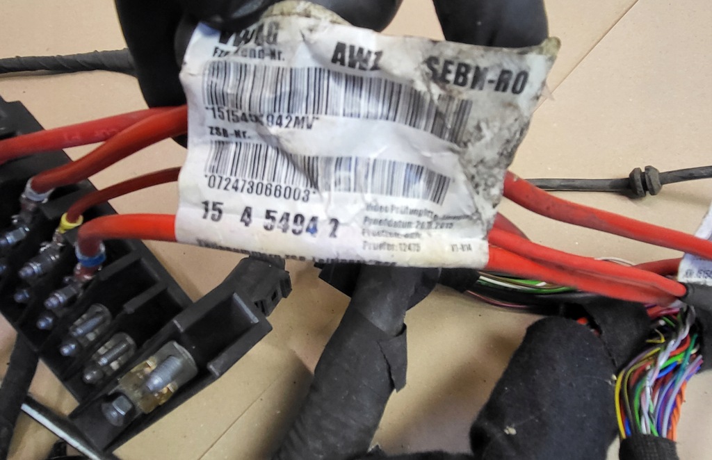 фото №10, Жгут электропроводка кабели реле 503 vw multivan t5 lift 2.0 bi tdi оригинальный номер eu