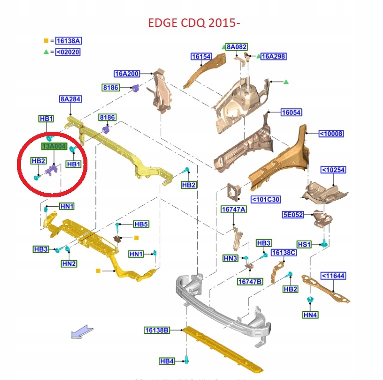 фото №14, Кронштейн нижні фара ford edge mk2 16r-