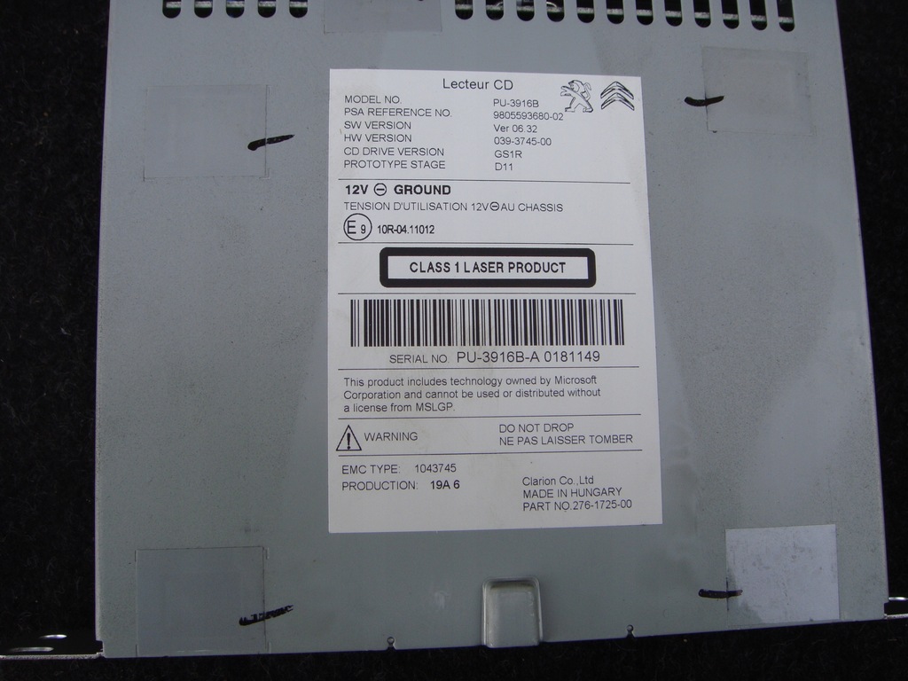 фото №4, Навигация считыватель 9805593680 peugeot 308 t9