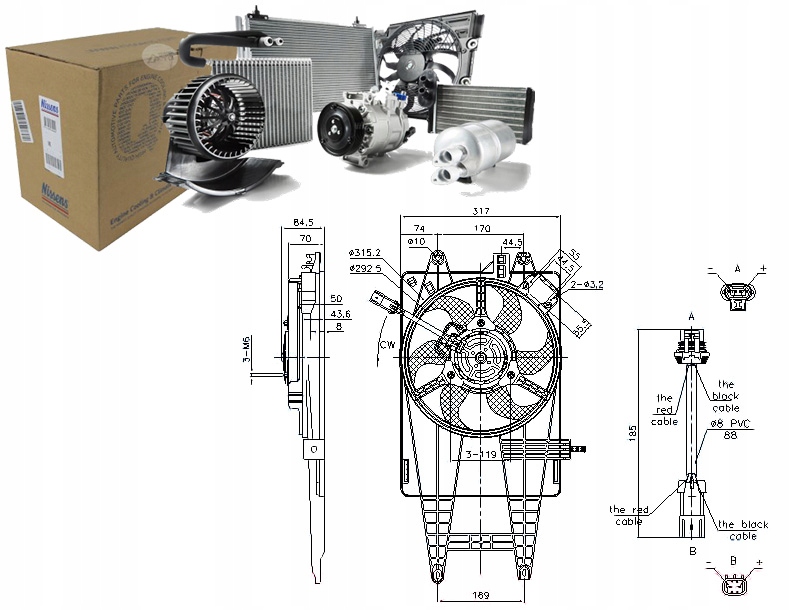фото №1, Вентилятор радиатора с корпус fiat idea punto l