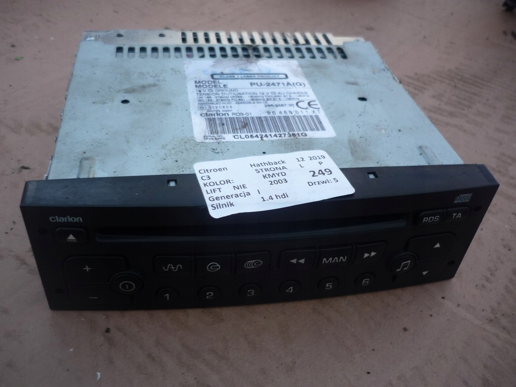 фото №1, Радіо citroen c3 i