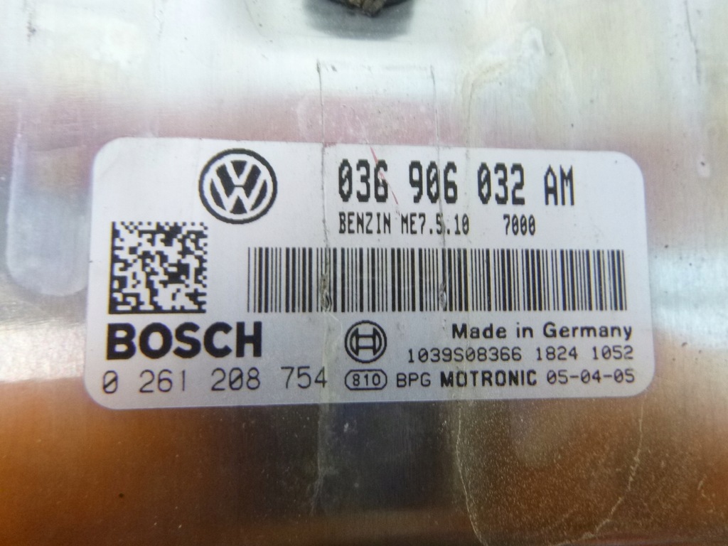фото №7, Бортовой компьютер блок управления двигателя volkswagen оригинальный номер 036906032am