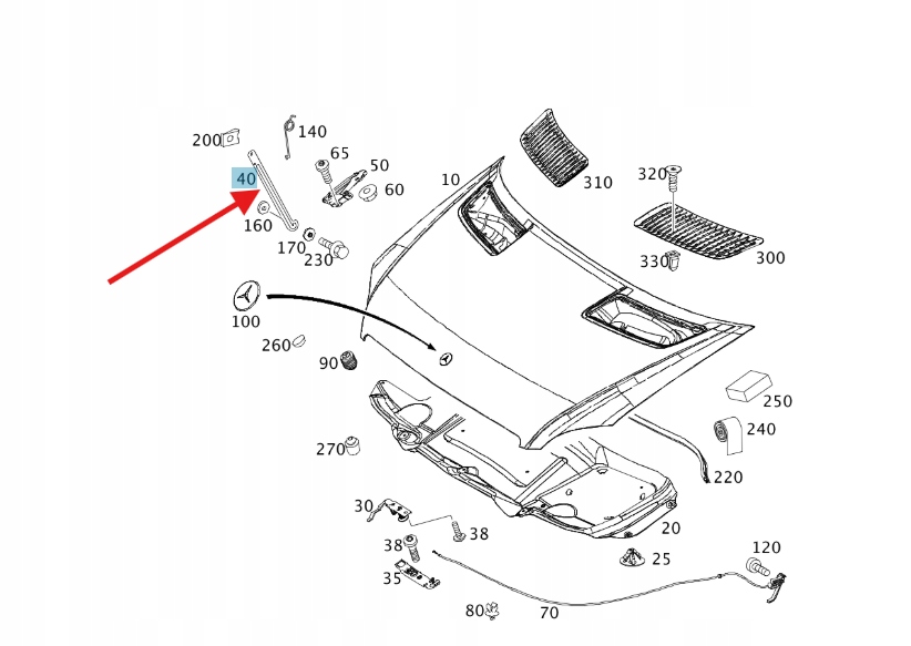 Купити Підпора капот mercedes sprinter w906 оригінальний номер a9068870072