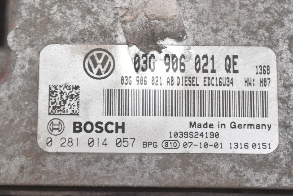 фото №7, Блок управления двигателя 03g906021qe 0281014057 vw golf v plus 2.0 tdi 140 km