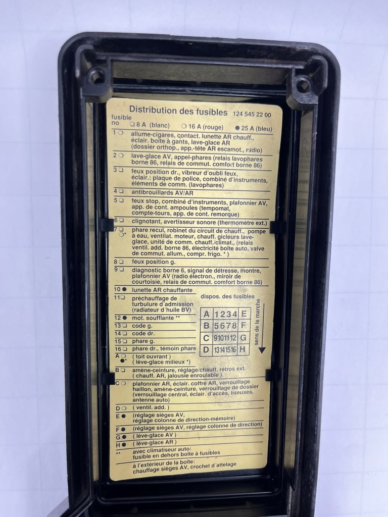 фото №10, Крышка корпус коробка предохранителей mercedes w124 1245400082 1245400182