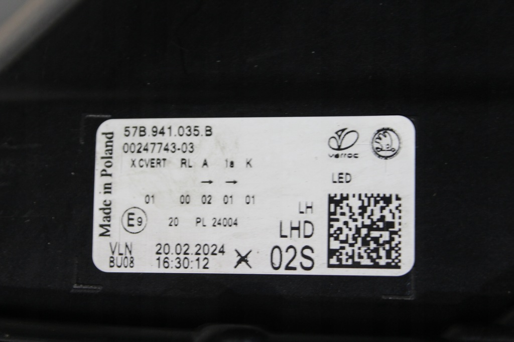 фото №9, Лампа левая перед skoda karoq lift full led комплектная eu oem 57b941035b